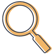 A yellow magnifying glass